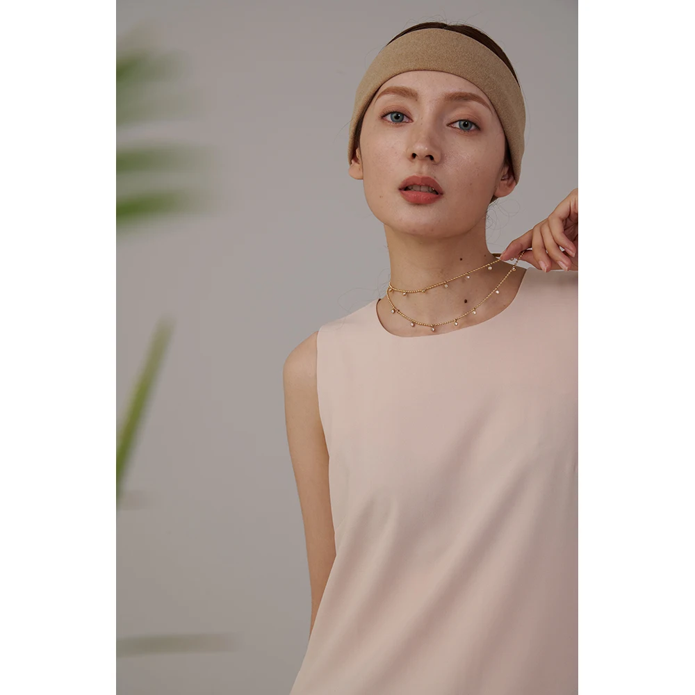 Yhpup Cubic Zirconia Bead Chic Double Layered Jewelry Necklace Stainless Steel New Collar Women Necklace бижутерия Party Gift