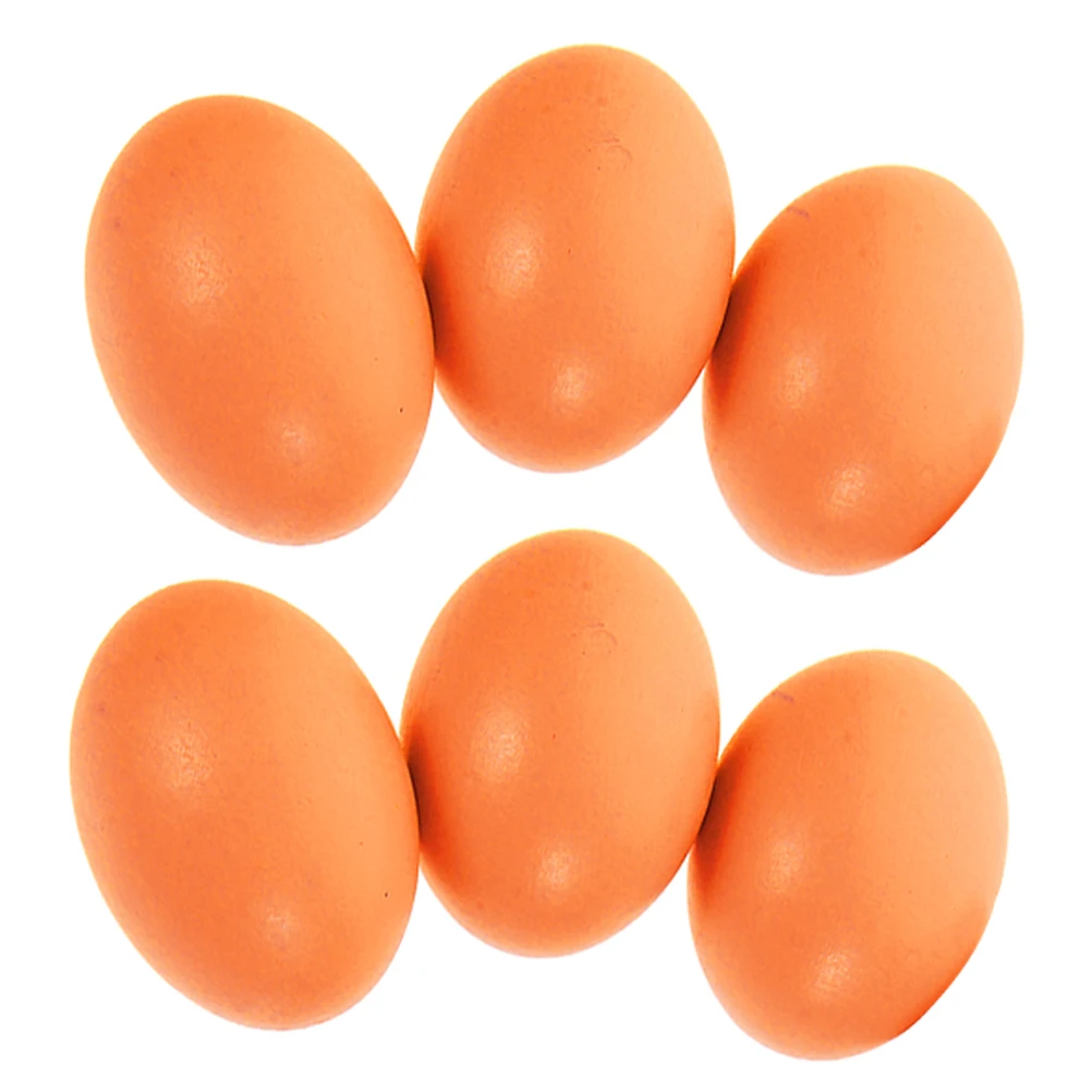 

6 Pcs DIY Painted Eggs Craft Fake Food Toy Chicken Coop Accessories Faux Artificial Decorative Simulation