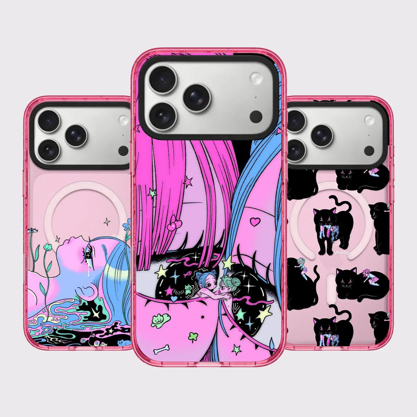 6083118 Pink Border Magnetic Phone Case Cover for IPhone 13 14 15 16 17 18 Pro Max Case