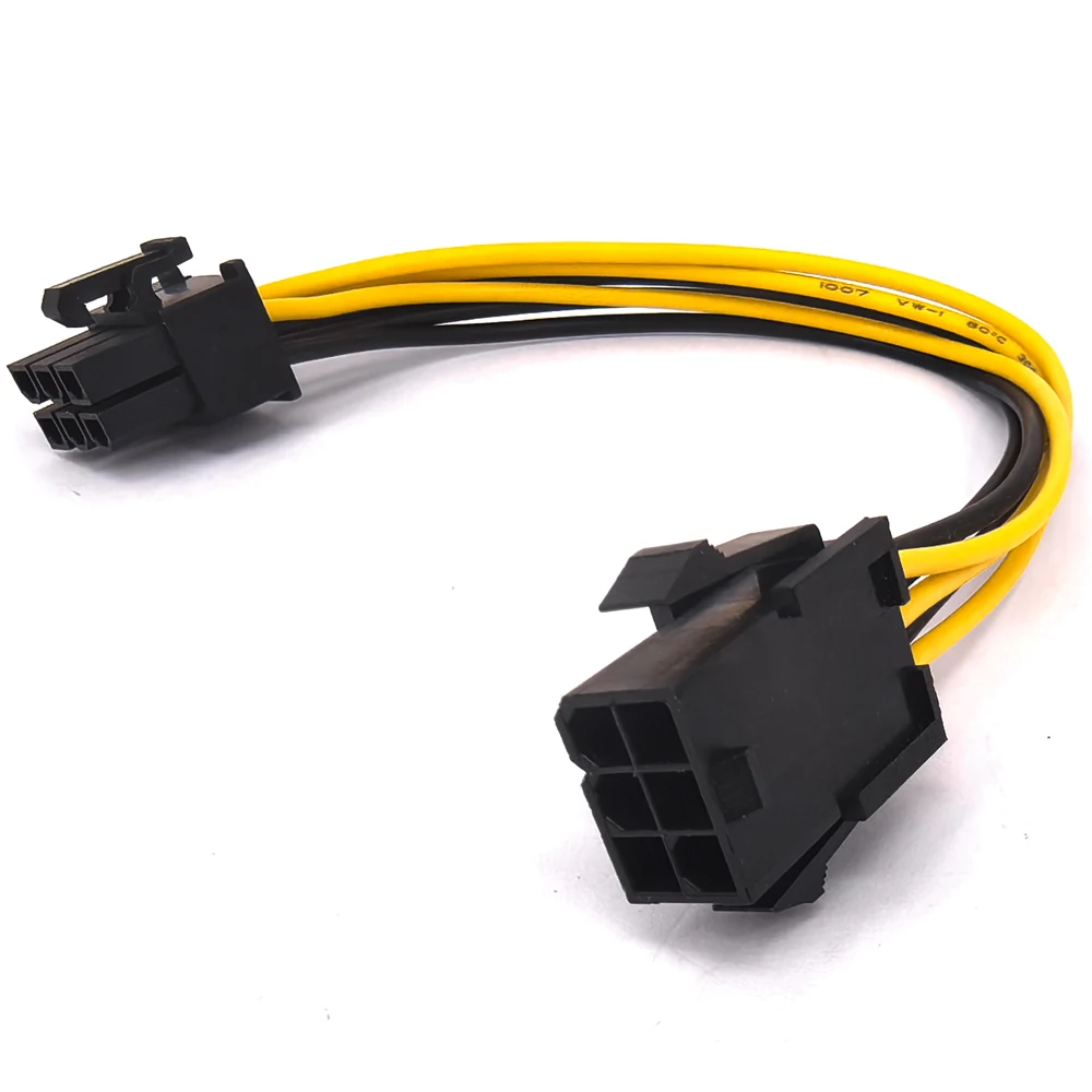 สายเคเบิลจ่ายไฟ6Pin PCI-E สาย PSU GPU 6ขาตัวผู้กับตัวเมียสำหรับการ์ดวิดีโอกราฟิก PCI Express
