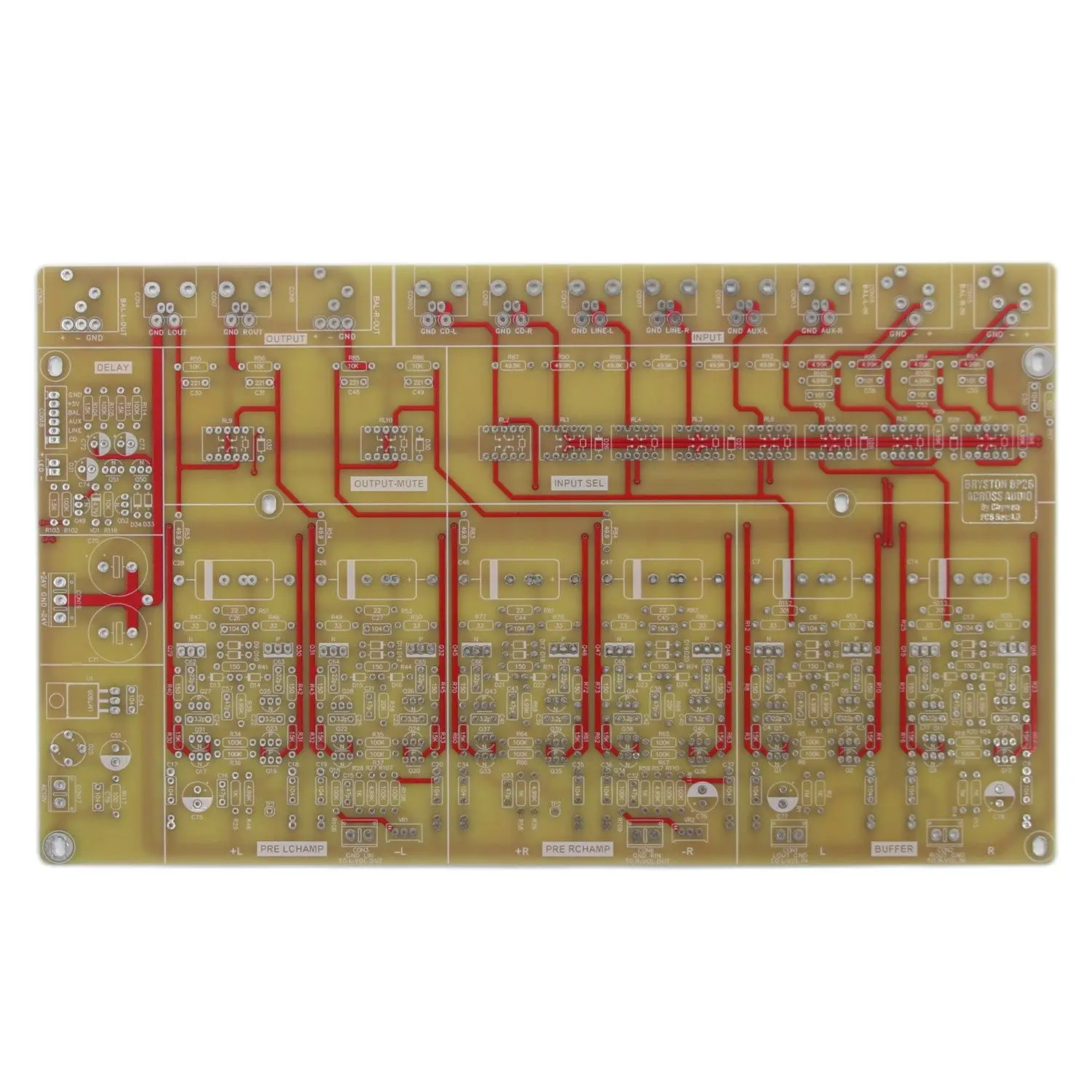 Reference Bryston BP26 Preamp DIY HIFI Audio Fully Balanced Preamplifier Board PCB RCA+BAL Input and Output