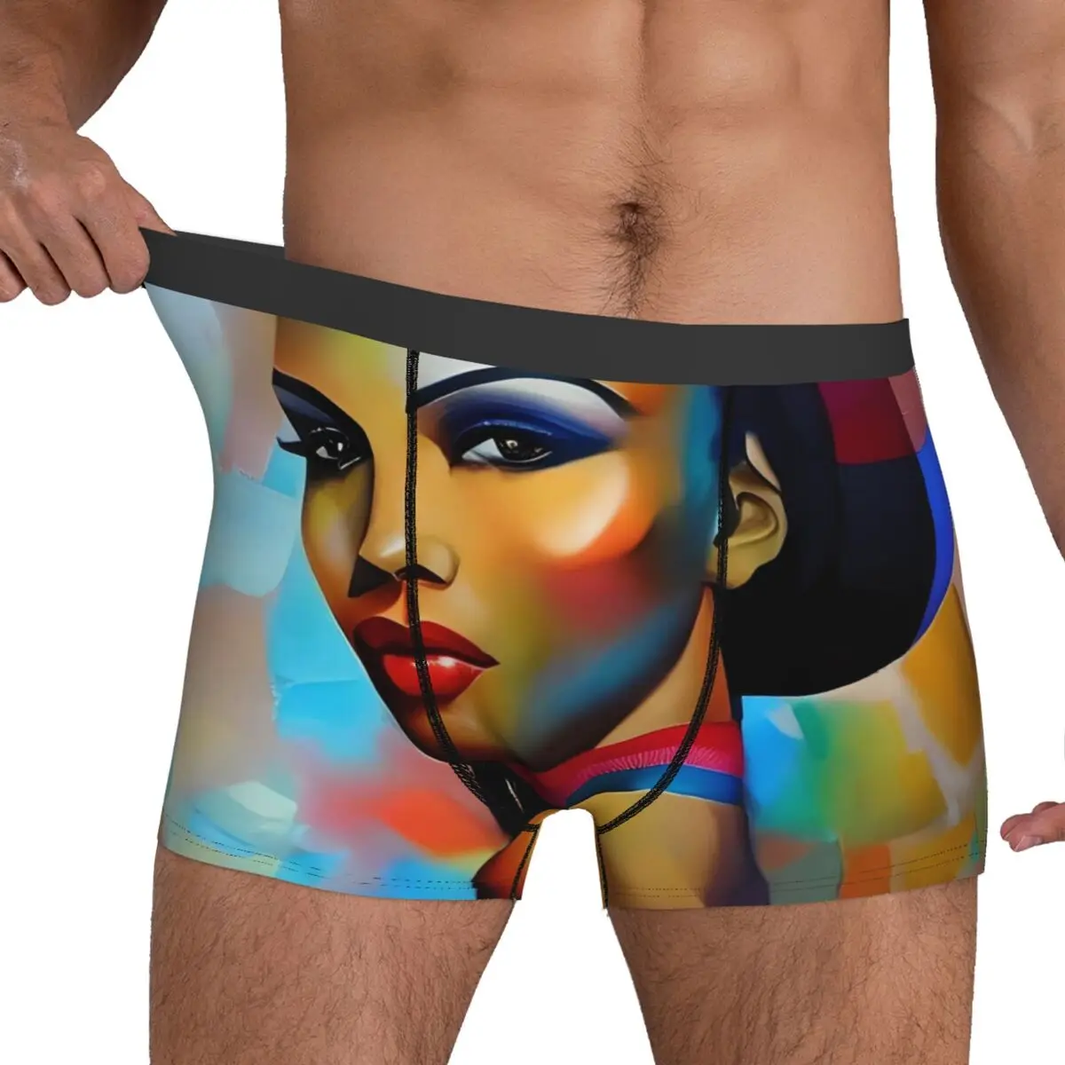 Lady Face Board Print Underwear Abstract Art Male Boxer Brief Breathable Boxer Shorts Hot Customs Plus Size Underpants