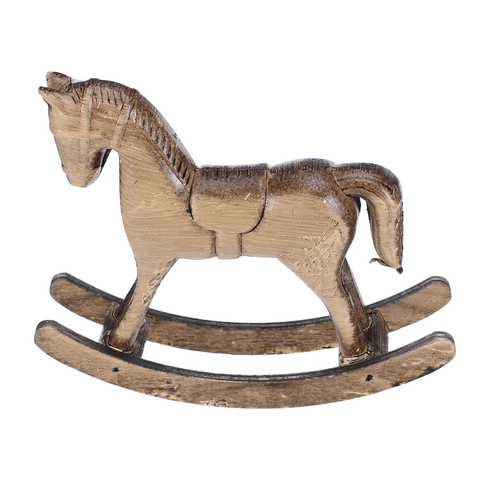 

Elegant Wooden Horse Statue Handmade Rocking Design Home Decor Item for Desk Coffee Table Farmhouse Style Interior Decoration