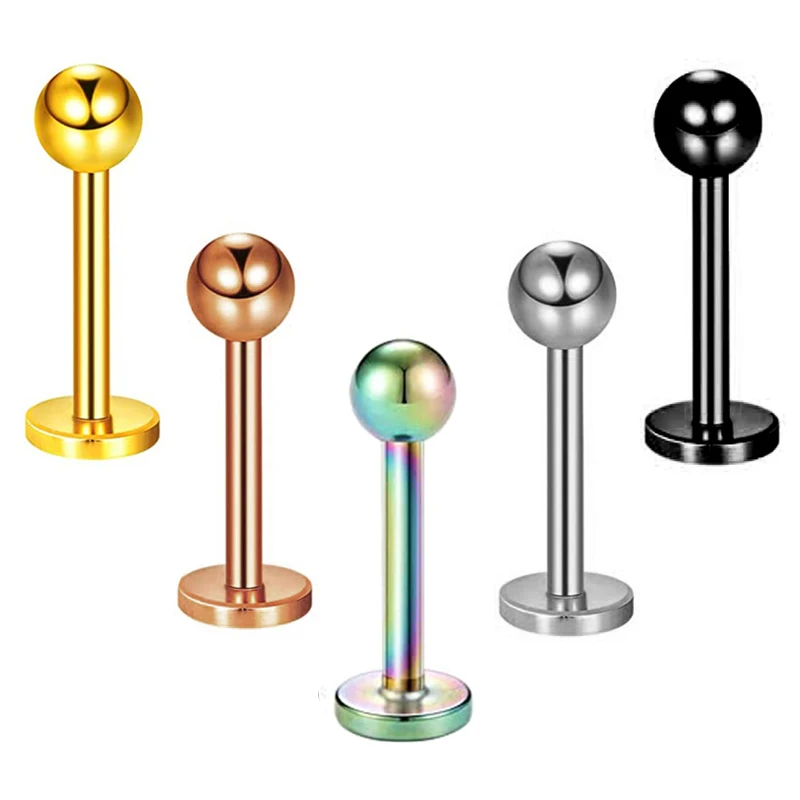 

wholesales ball lip ppiercing Steel 16G Tragus Helix Bar 3mm Ball Labret Bar Rings Stud Cartilage Ear Piercings Body Jewelry For
