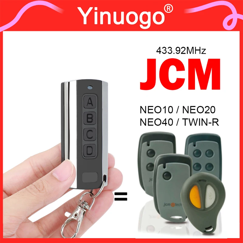 For JCM NEO10 NEO20 NEO40 TWIN-R Garage Remote Control 433.92MHz Rolling Code Compatible With JCM Remote Control