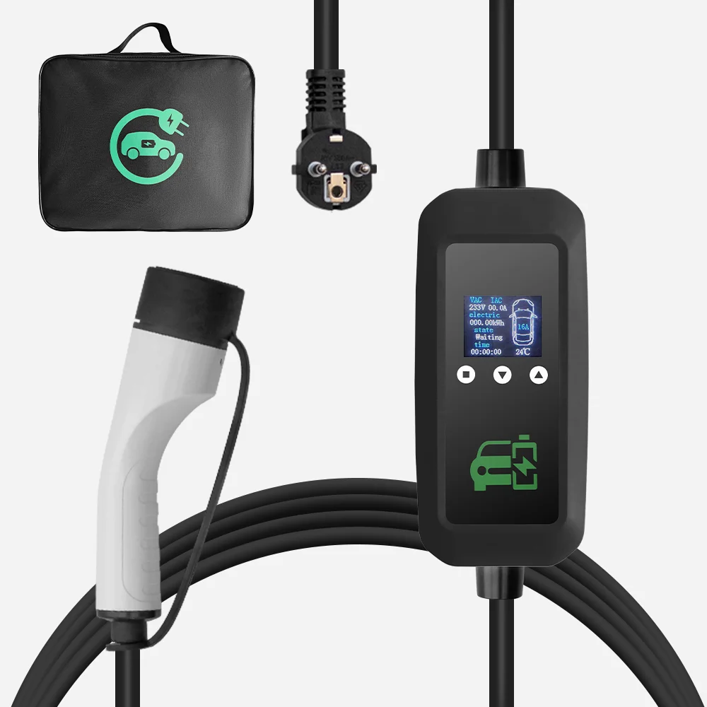 

E-mingze 16A 3.5KW Portable EV Charger Type2 Electric Vehicle Charger EVSE Charging Cable WiFi Best APP Control With UK Socket