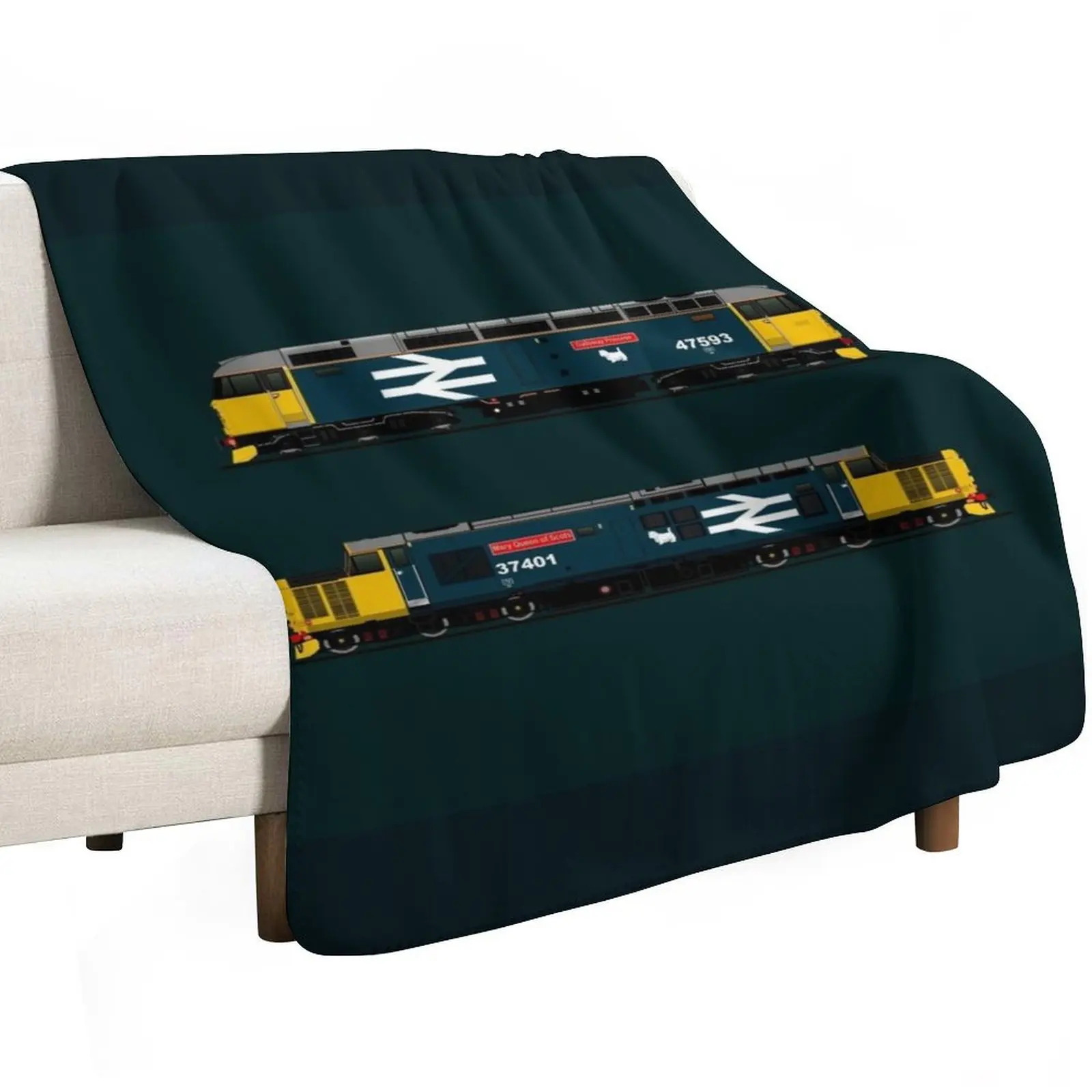 class 47 and 37 locomotives Throw Blanket Flannel Weighted bed plaid Personalized Gift Luxury Brand Luxury St Blankets