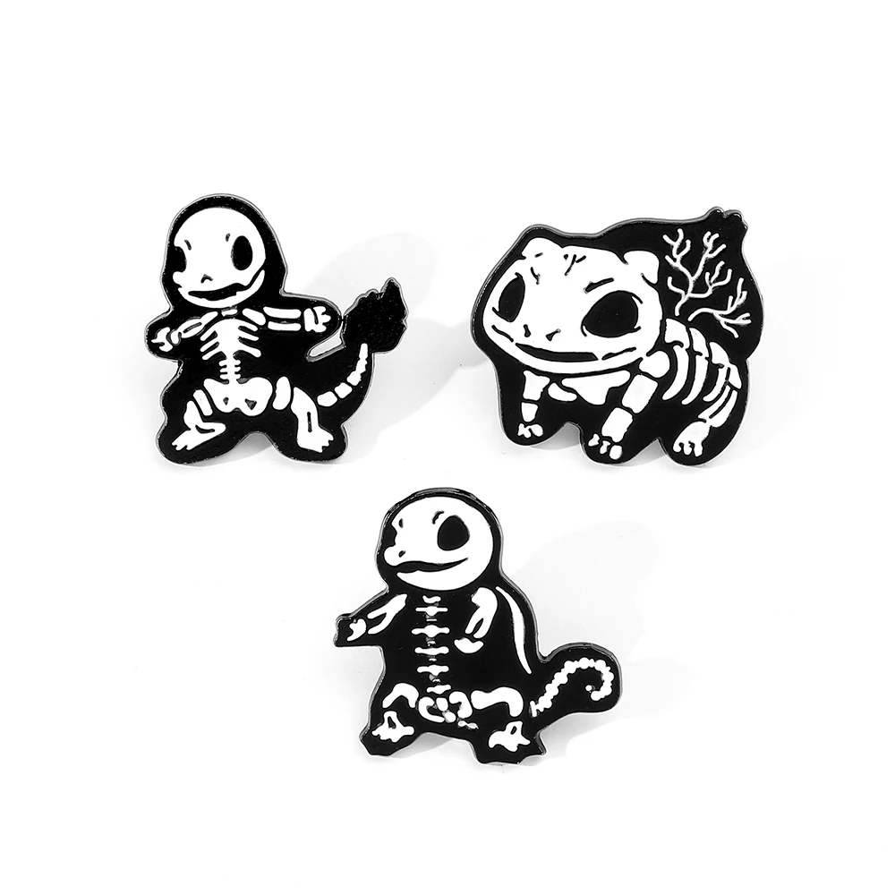 Personalized Creativity Pokémon Brooch Skeleton Squirtle Charmander Bulbasaur Magical Baby Pet Elf for Kid Party Gifts Accessory