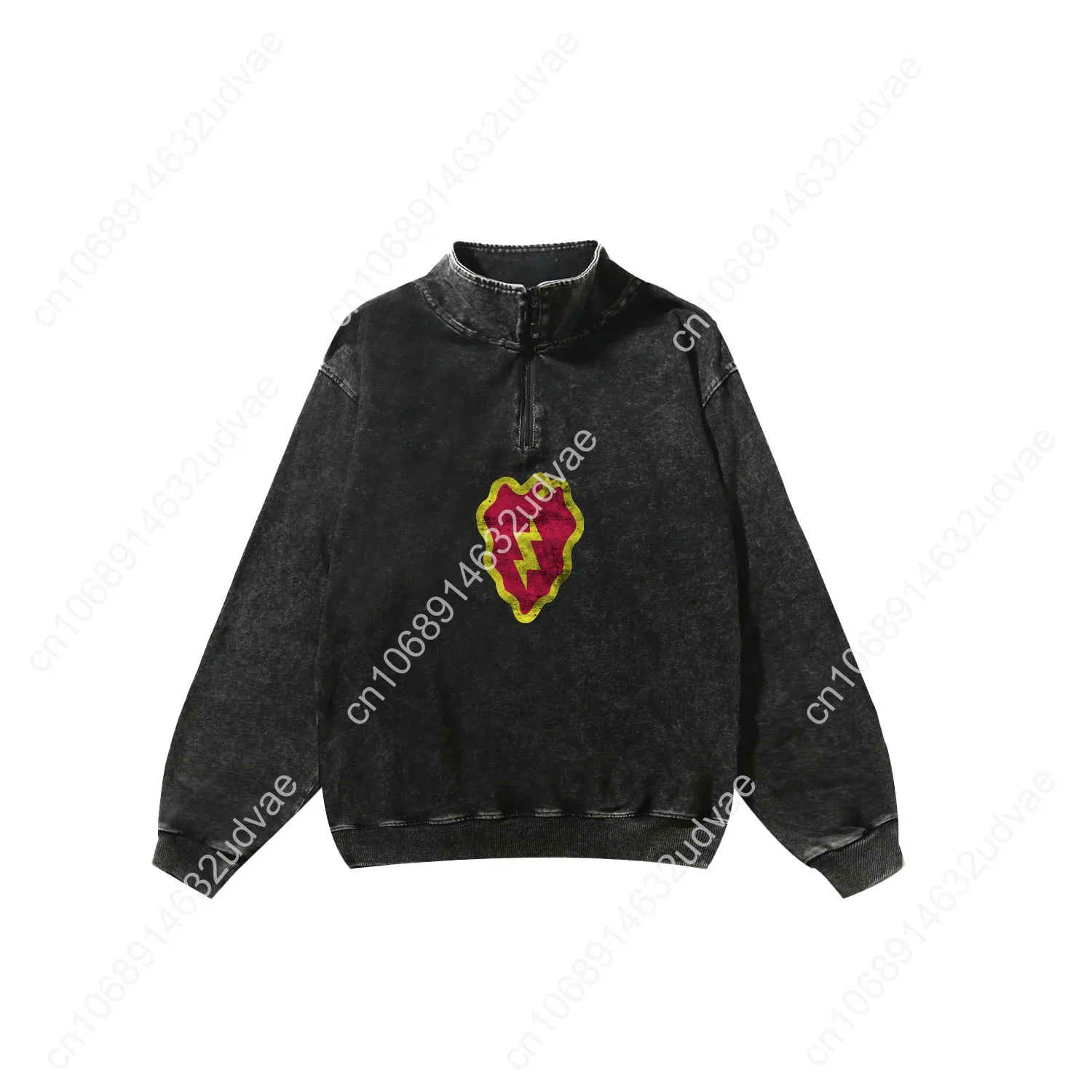 Felpa retrò 25th Infantry Division Uomo Donna Adolescente Pullover vintage Mezza cerniera Sudore Top su misura Maglietta a maniche