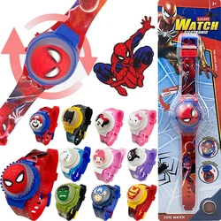 New Spiderman Kids Watches For Boys Cartoon Hello Kitty Children Rotate Watch with Flash Light Sanrio Girls Toys Clock Gifts