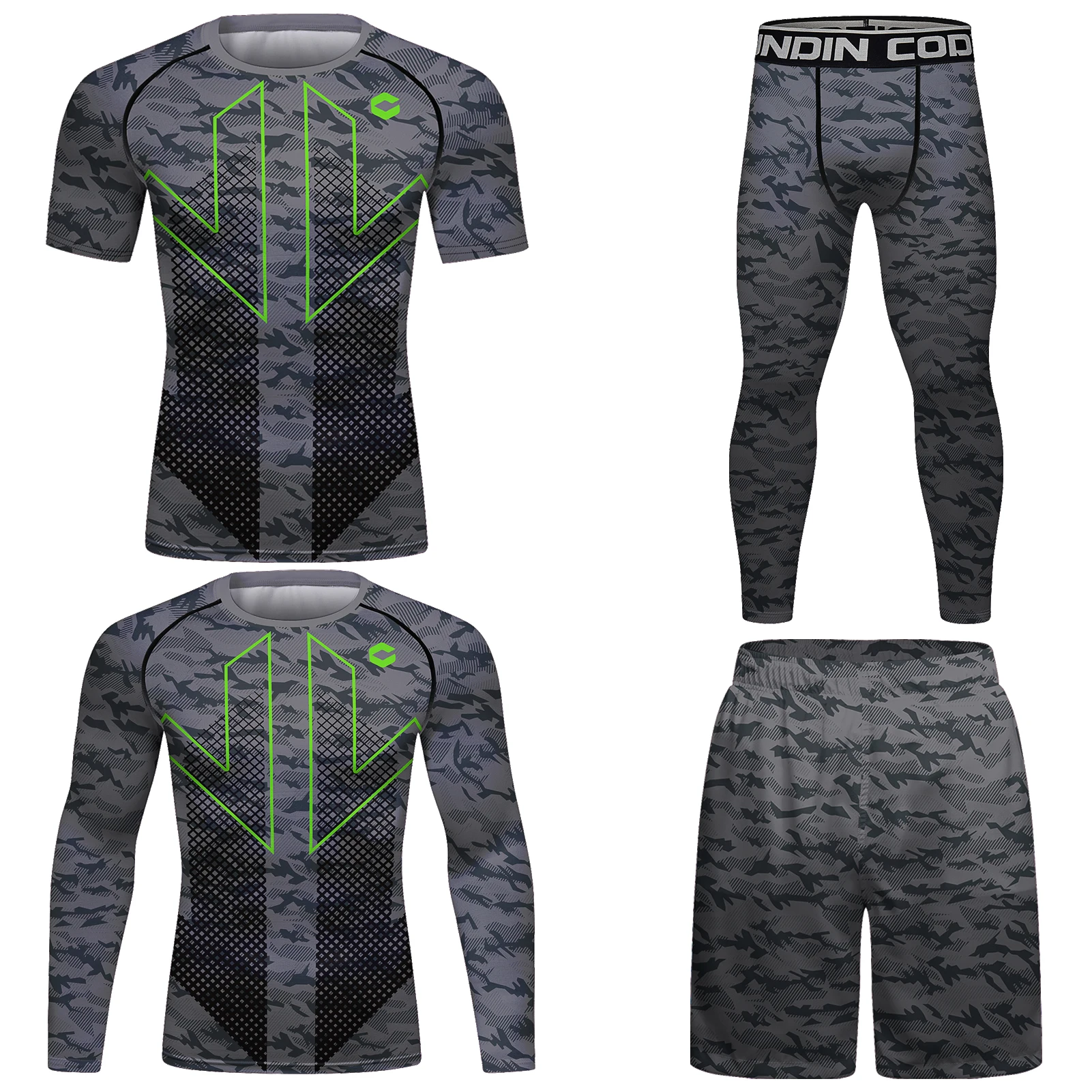 

Мужской компрессионный спортивный костюм для бега и ММА, высококачественный комплект из 4 предметов для кикбоксинга, джиу-джитсу, ММА, BJJ, спортивный костюм Cody Lundin