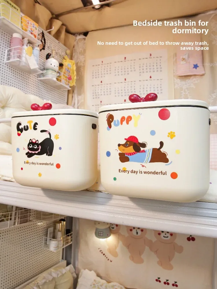 Small Bedside Hanging Trash Can Dormitory Student Exclusive Upper Bed Wall Mounted Personal College Student Garbage Bin