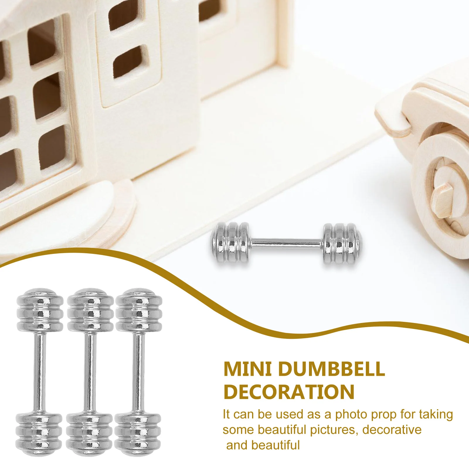 5 Pcs Dumbbell Exercise Model Miniature Dumbbells Toy Baby Room Decor House Accessories Stainless Steel Gym Supplies