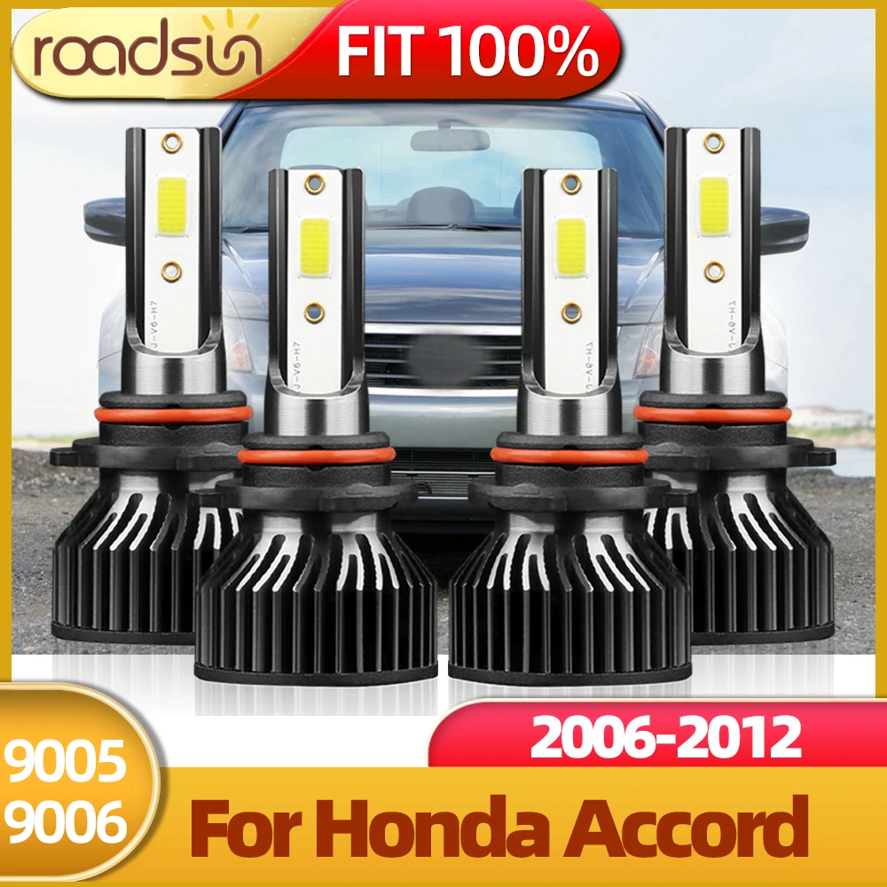 

4X LED Headlight Car Light 9005 HB3 9006 HB4 12000LM 72W High Low Beam Bulbs For Honda Accord 2006 2007 2008 2009 2010 2011 2012