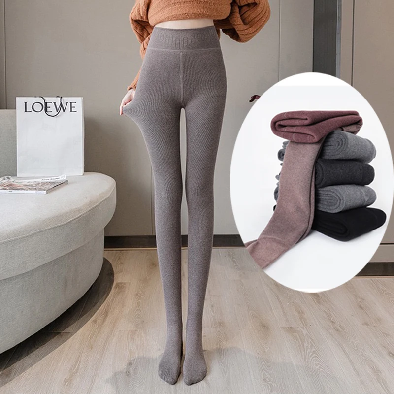 Winter Thicken Cashmere Leggings Women\'s Thermal Tights Fashion Warm Fleece Stockings High Waist Elastic Slim Sexy Leggings 2024