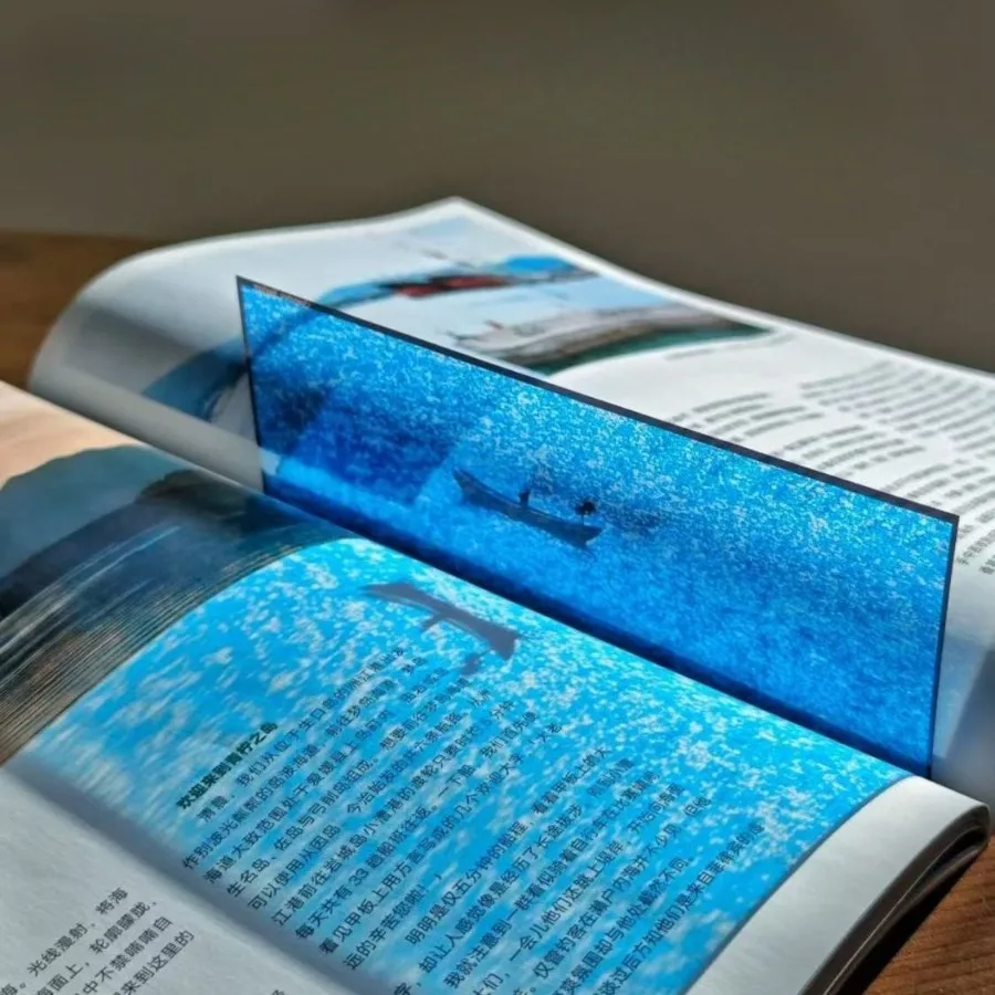 Unique Blue Sea Film Bookmark Featuring Stunning Sunrise Sunset Scenes, Translucent Bookmarker with Vibrant Colors