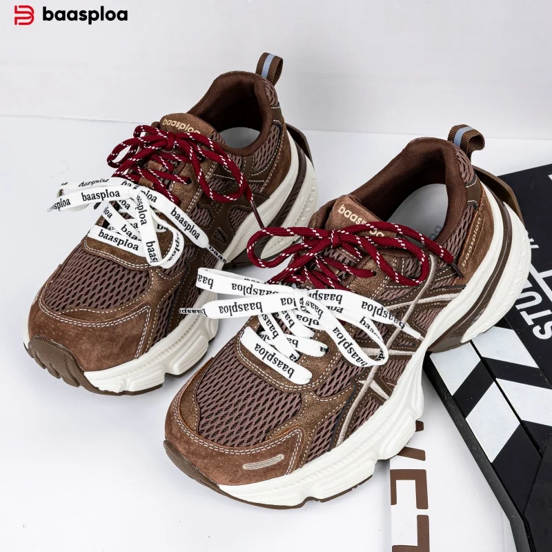 Baasploa Women Chunky Sneakers Platform Sport Shoes New Fashion Comfort Breathable Casual Versatile Non Slip Walking Footwea