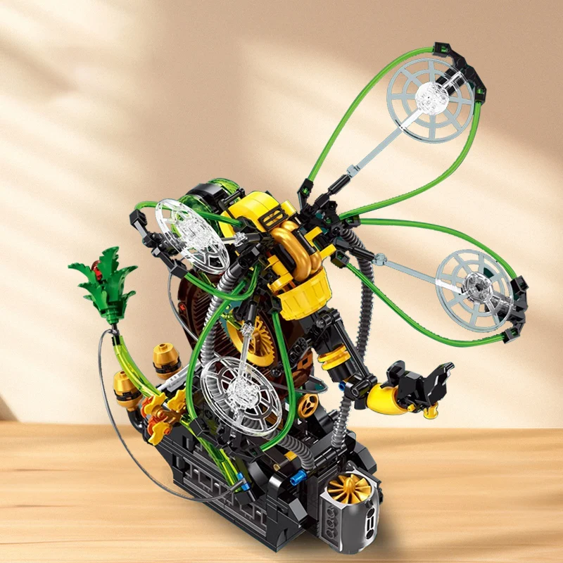 brand new building blocks mechanical insect series firefly dragonfly assembly model children's toys boys and girls gifts