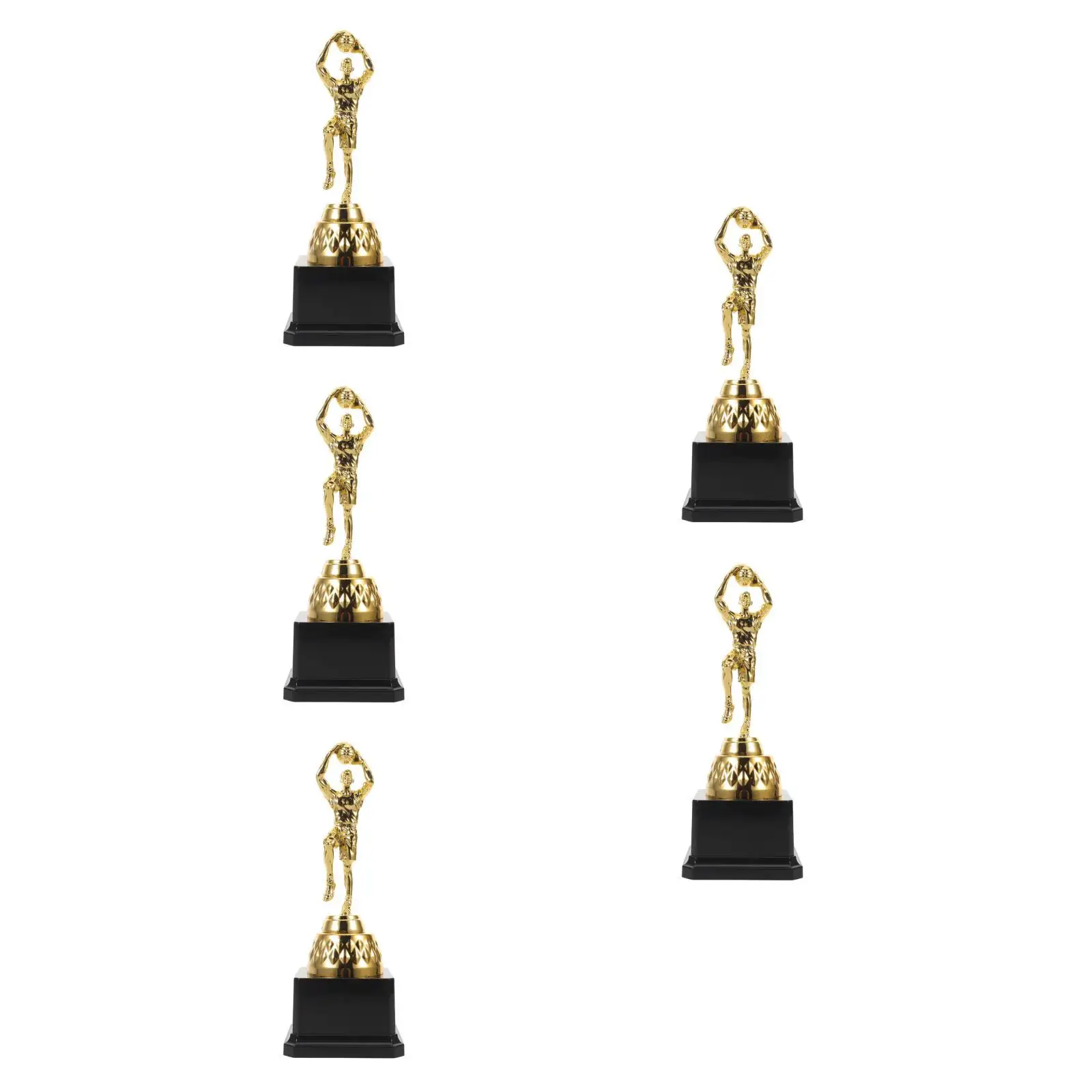 

5pcs 5 Pieces Basketball Commemorative Trophy Achievement Tournament Award Trophies for Recognition Prize Cup Winners