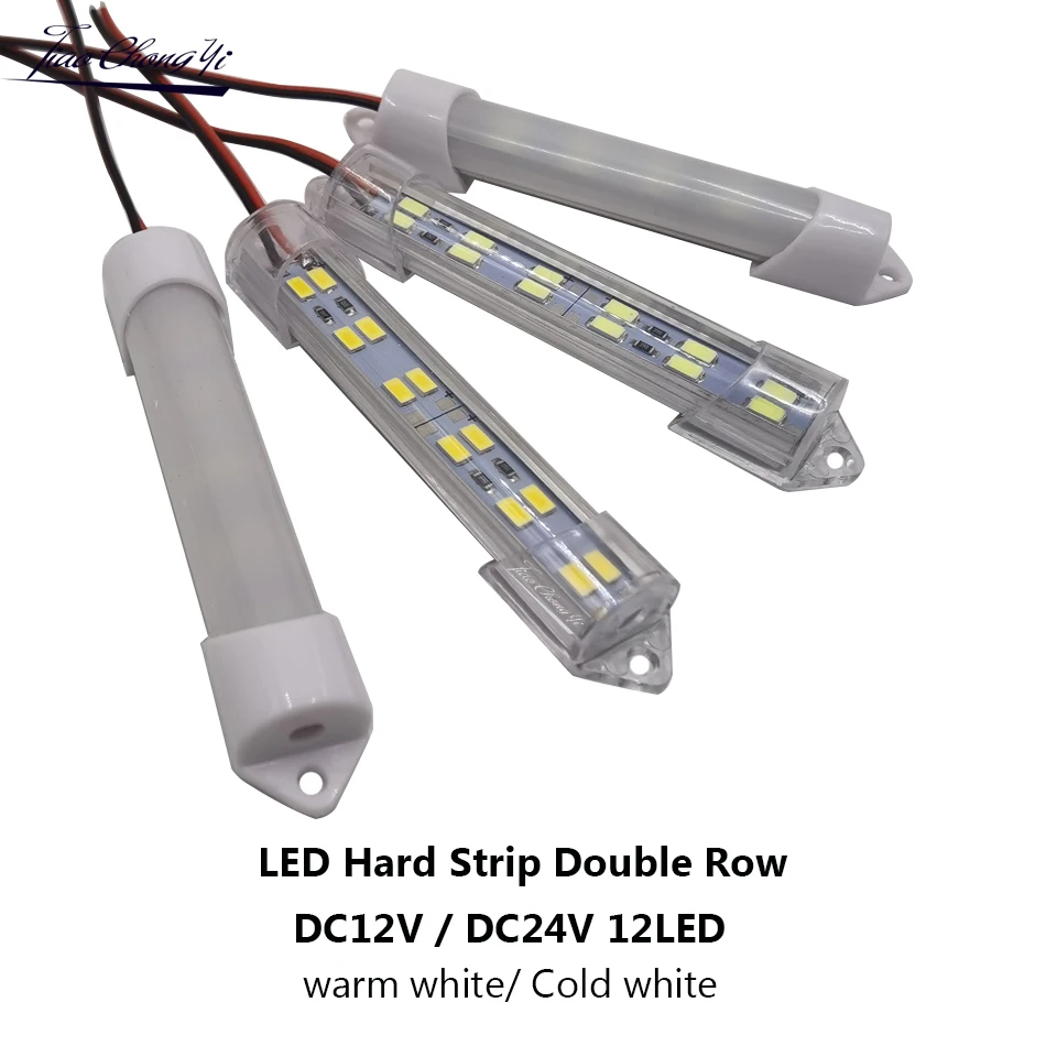 2PCS LED Bar Light 12V 24V 12LEDs 9cm Cabinet Car Truck LED Hard Strip Double Row for Showcase Machine Board Factory Equipment