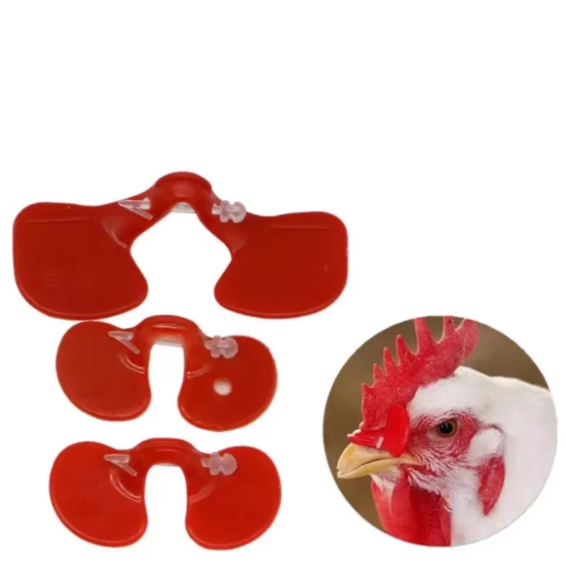 1000pcs x Medium Adapt to 0.5-2.25kg Creative Chicken Glasses Eyes Mask Blinder with Hole Protector Avoid Hen Pecking Plastic