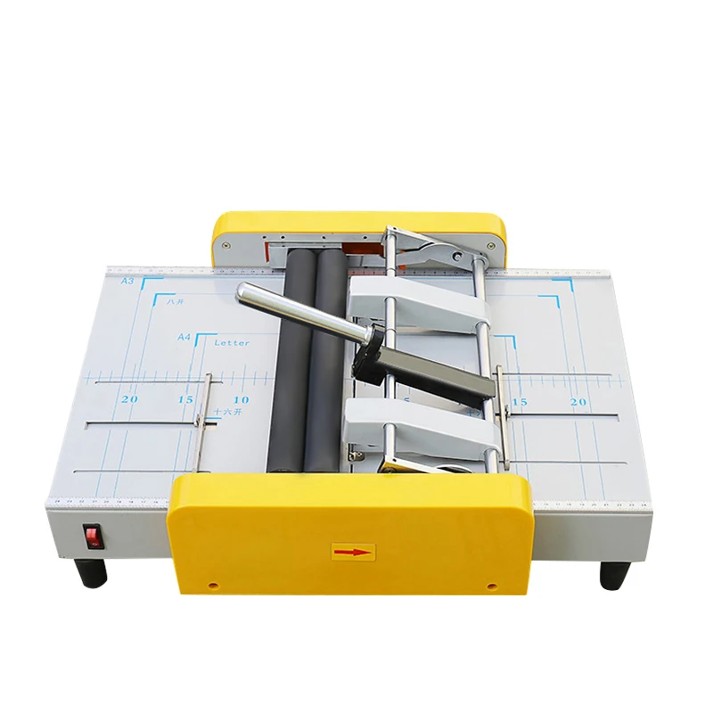 

Table Top Paper Booklet Maker Machine Book Folding and Stapling Folding Paper Machine