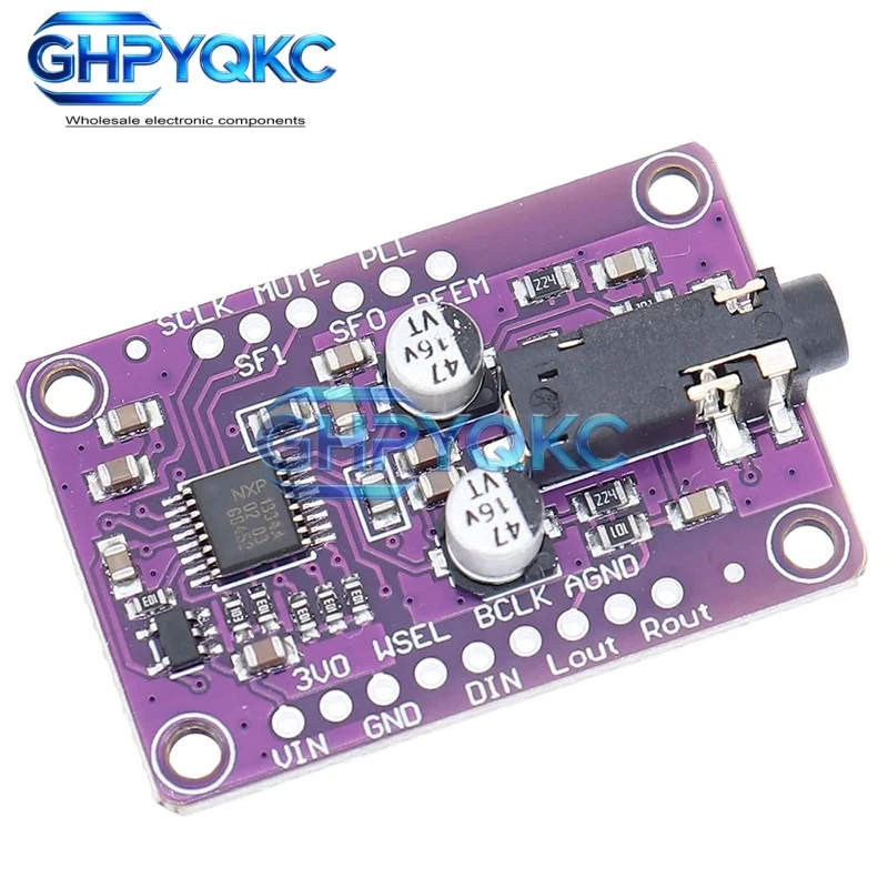 GHPYQKC UDA1334A I2S DAC Module Stereo Audio Decoder Board 3.3V-5V Digital Analog Converter for Arduino