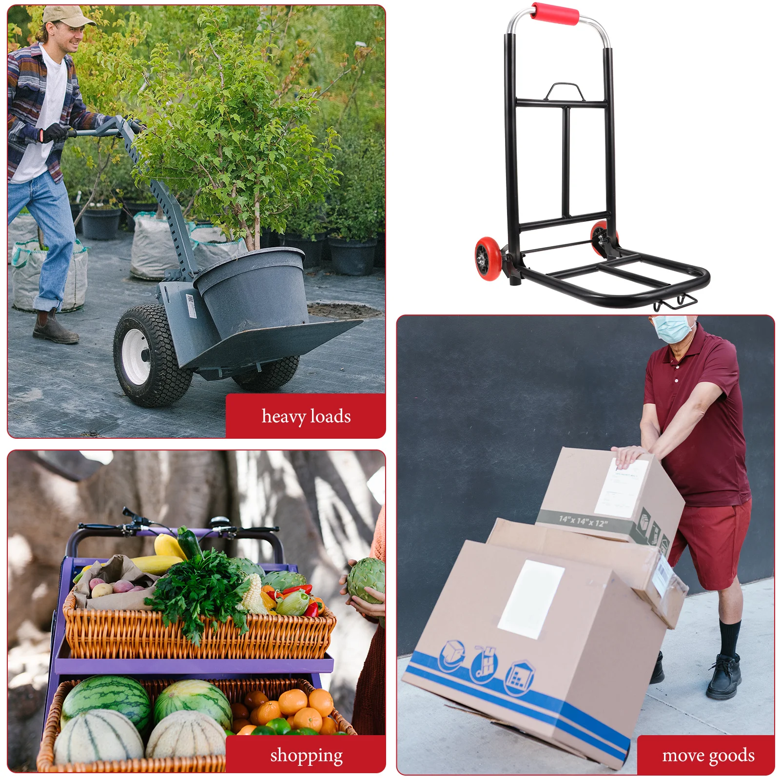 Professional Foldable Trolley Multifunctional Luggage Cart Portable Carrier Easy Operation Effortless Handling Sturdy Design