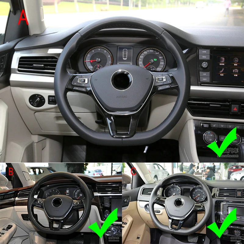 Chrome Car Steering Wheel Cover Emblem Badge Stickers For VW Rline TIGUAN PASSAT B7 B8 CC JETTA GOLF 7 MK7 GTI POLO Accessories