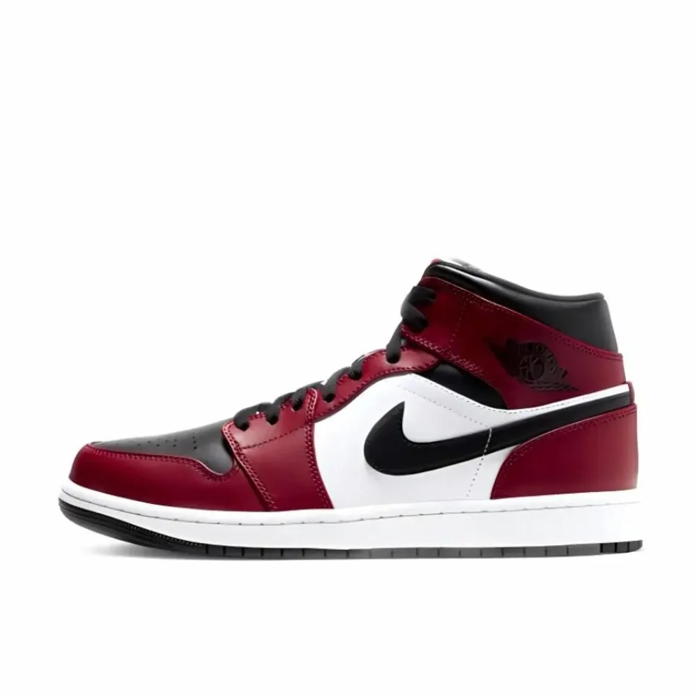 Nike rosso bianco colorway Air Jordan 1 MID scarpe da basket retrò da uomo scarpe sportive leggere e antiscivolo