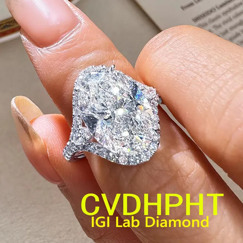 

Wedding Ring White Gold lady Ring REAL Lab grown Diamonds Engagement Anniversary Ring ﻿