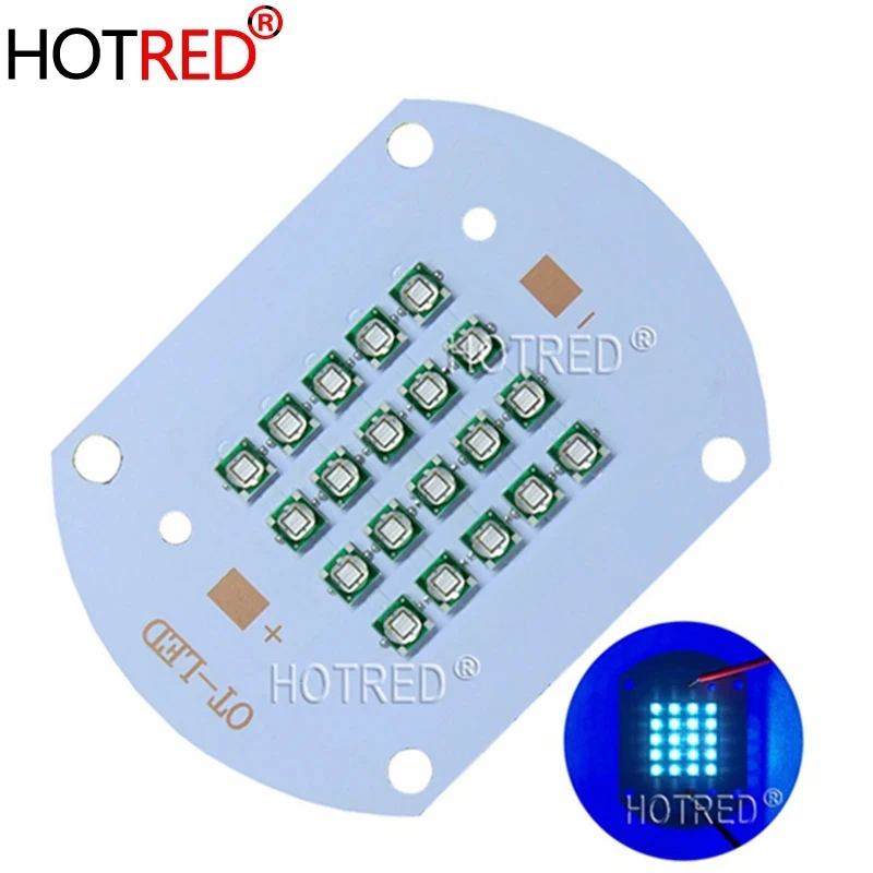 Yüksek güç 3535 50W UV mor LED cips 365nm 370nm 395nm 400nm tam bakır diyot işık lambası uv tutkal kür işık mürekkebi