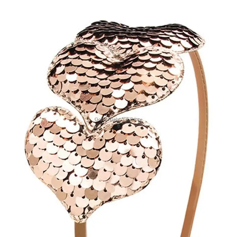 

Creative Glitter Heart Headband Sequin Headband Stage Performance Headwear