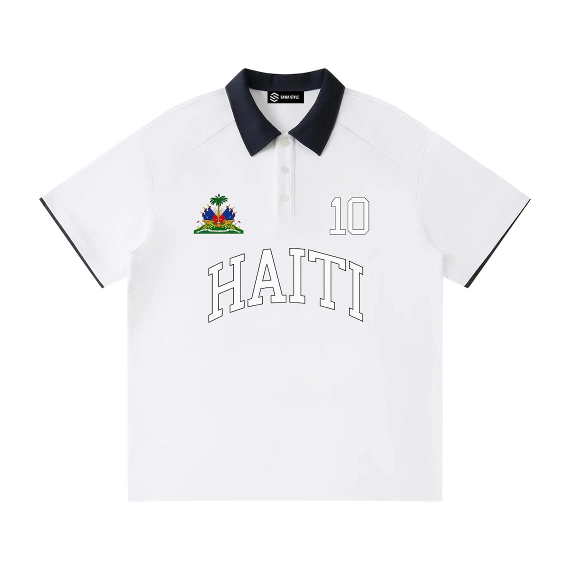 

Haiti Number 10 Letter Print Simple Polo Shirt Classic Haiti Emblem Short Sleeve T Shirt For Men Women Summer Casual Sports Tees