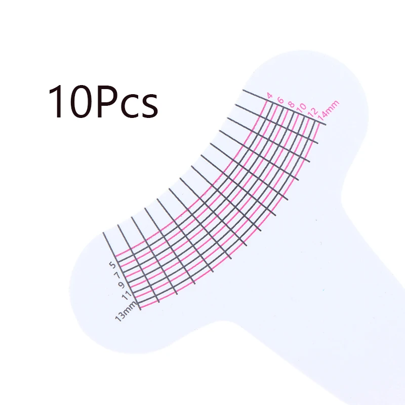 10Pcs Eyelash Length Measuring Ruler Portable Eyebrow Soft Plastic Ruler Makeup Tool Eyelash Extension Growth Accessory