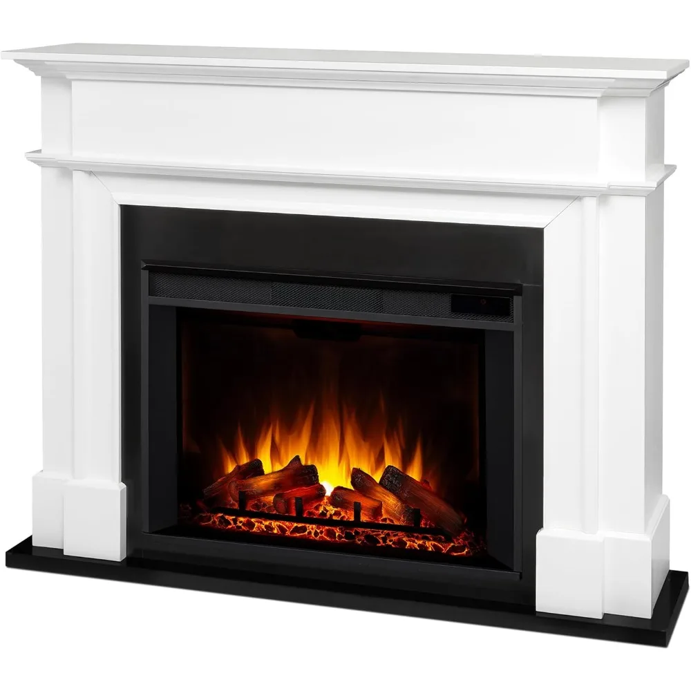 

Real Flame Harlan 55” Electric Fireplace with Mantel for Living Room or Bedroom, Replaceable Fireplace Insert Heater, Realistic