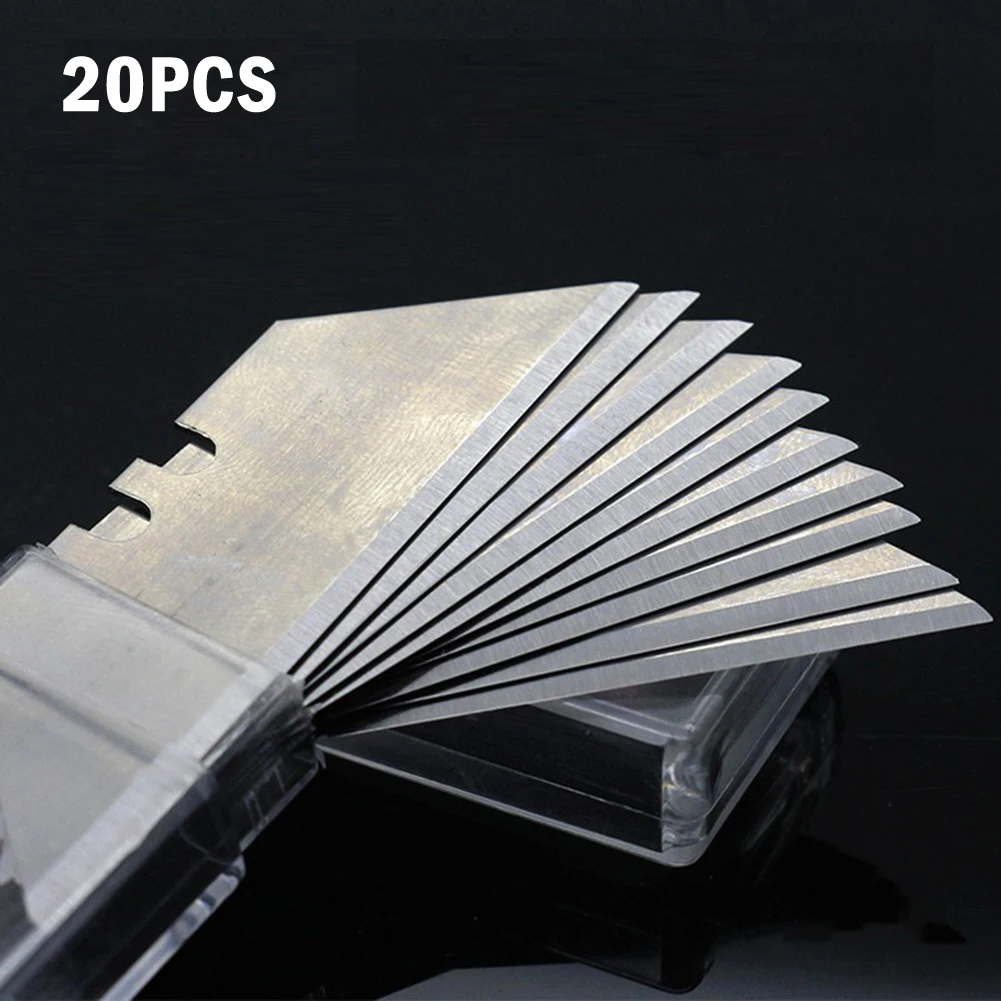 20Pcs Trapezoidal Blade Replacement Blade + Box For Art Craft Cutter Tool Multitool Blade Carbon Steel Cutting Tools Hand Tool