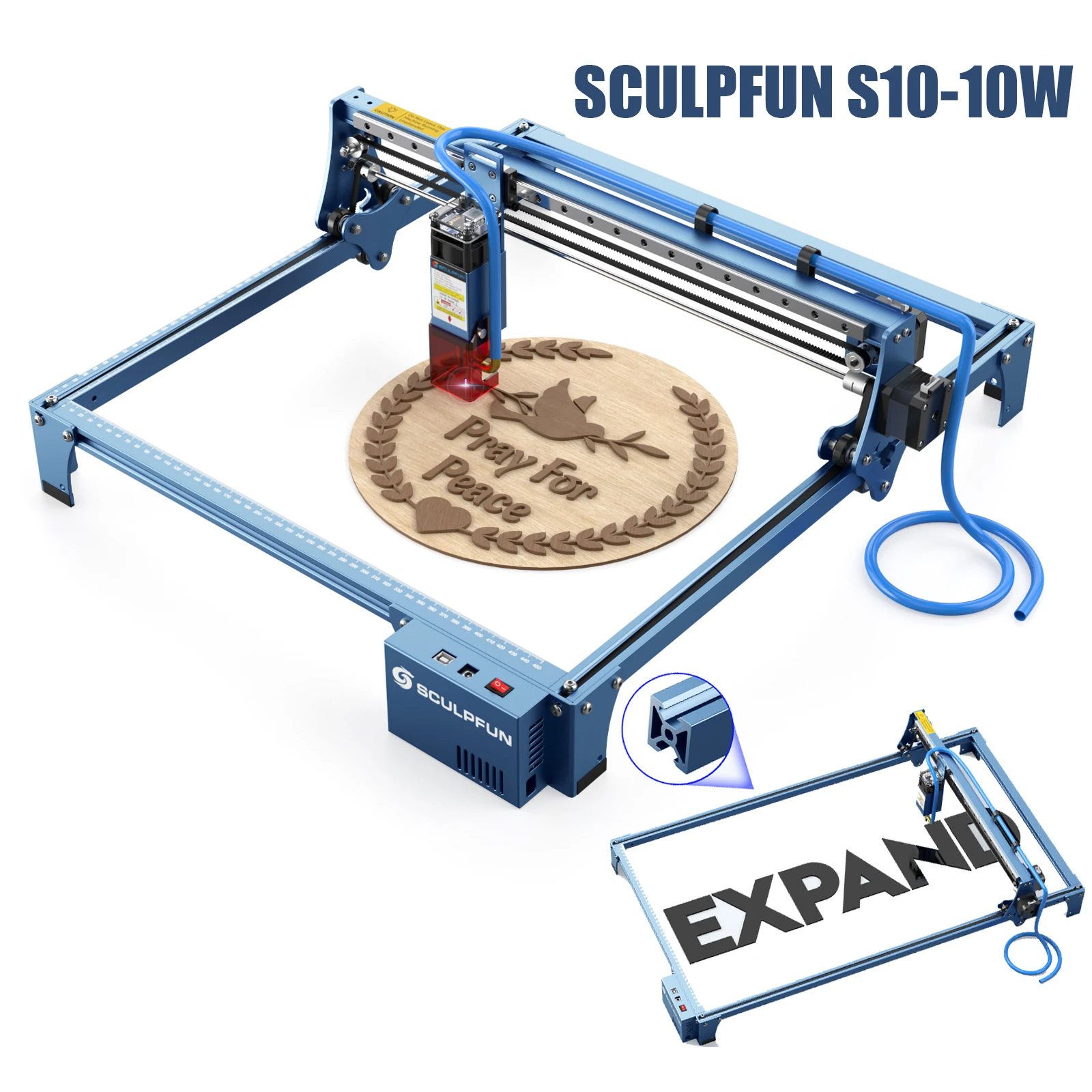 

SCULPFUN S10 Laser Engraving Machine 10W high-density Laser Engraver High-speed Industrial-grade Carving Precision 410x400mm