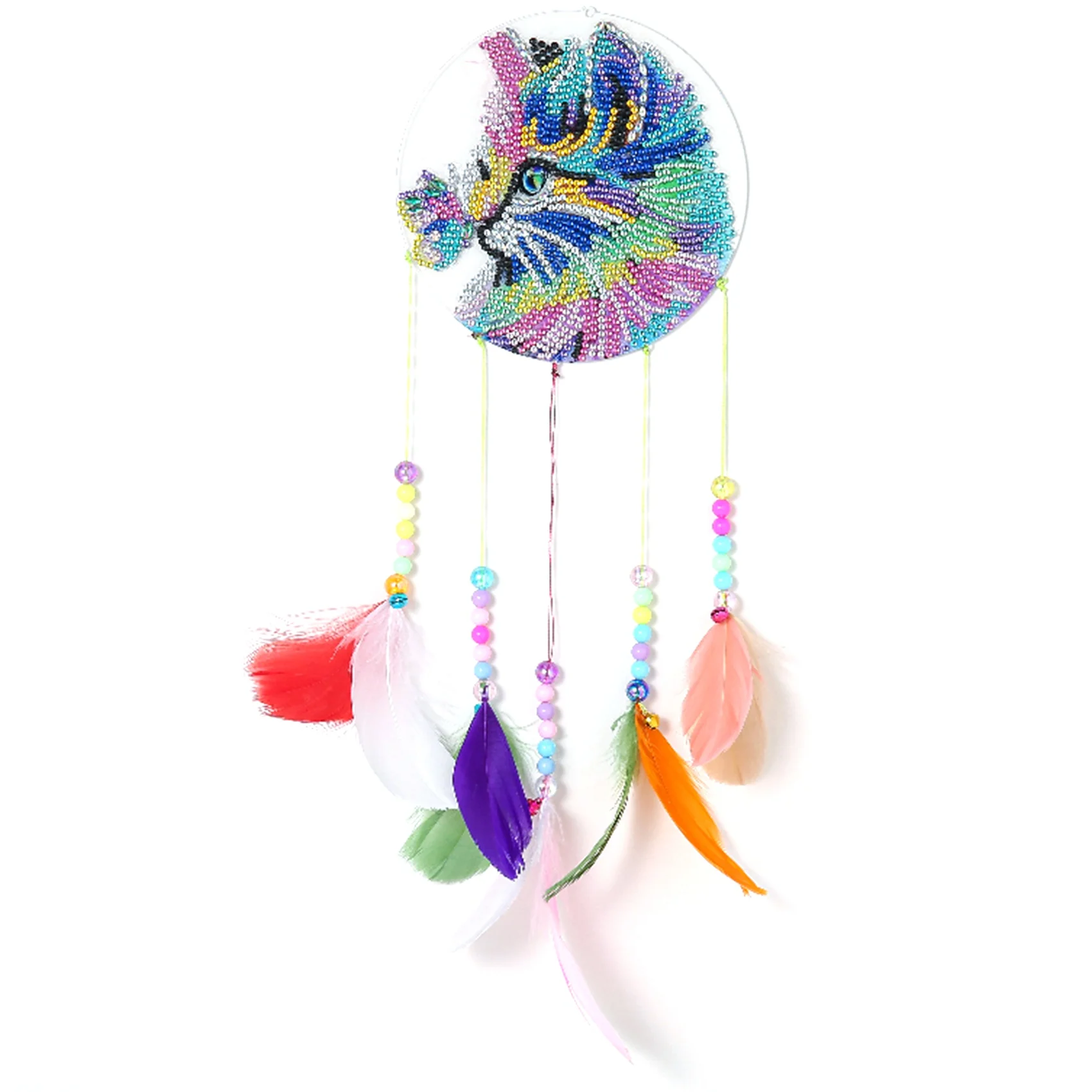 Diamond Painting Dream Catcher Wind Chimes Kit for Door Home Wall Decoration Diamond Embroidery Kit-Butterfly