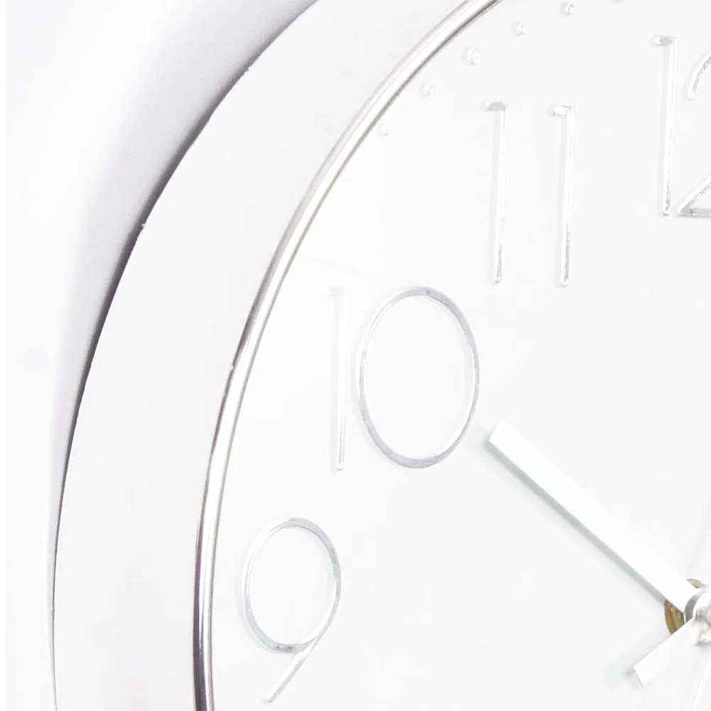 

Living Room Digital Wall Clock Silver Plastic Hanging Clock Quartz Modern Design Mute Home Decoration Timer Without