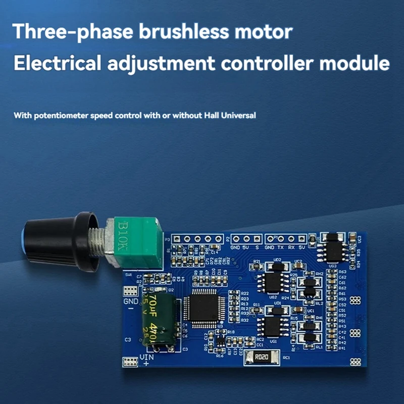 3-Phase Brushless Motor ESC Speed Controller Module With Potentiometer DC12-24V 10A STC32G For Motor