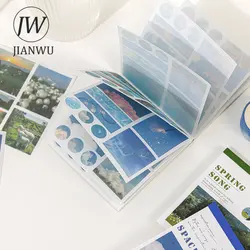 JIANWU 40Sheets INS Aesthetic Landscape Sticker Book DIY Journal Decoration Art Scrapbooking Material Kawaii Stationery Stickers