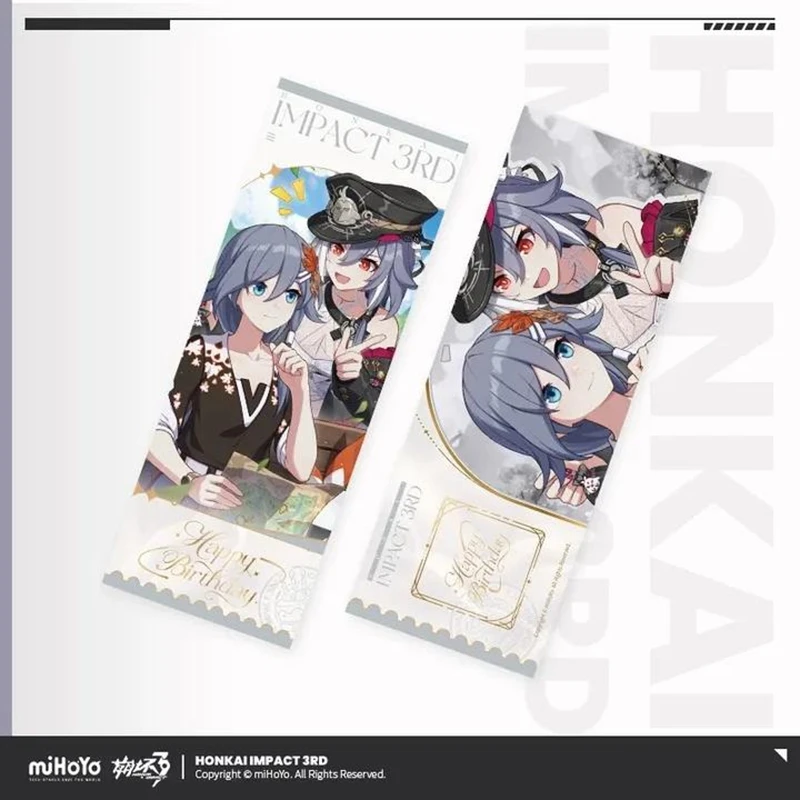 Pre Sale miHoYo Official Genuine Honkai Impact 3 2026 Birthday Art Series Laser Ticket FUHUA Rita Yolandale Cosplay Anime Game