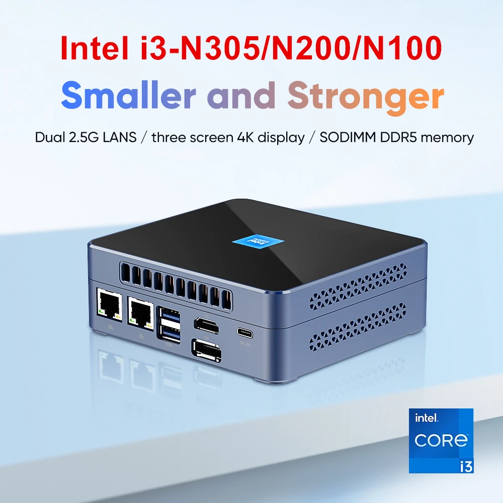 Topton M9S Mini PC 12th Gen Intel i3 N305 N200 N100 DDR5 PCIE3.0x4 2xIntel 2.5G Firewall Router Office PC Windows 11 NUC WiFi6