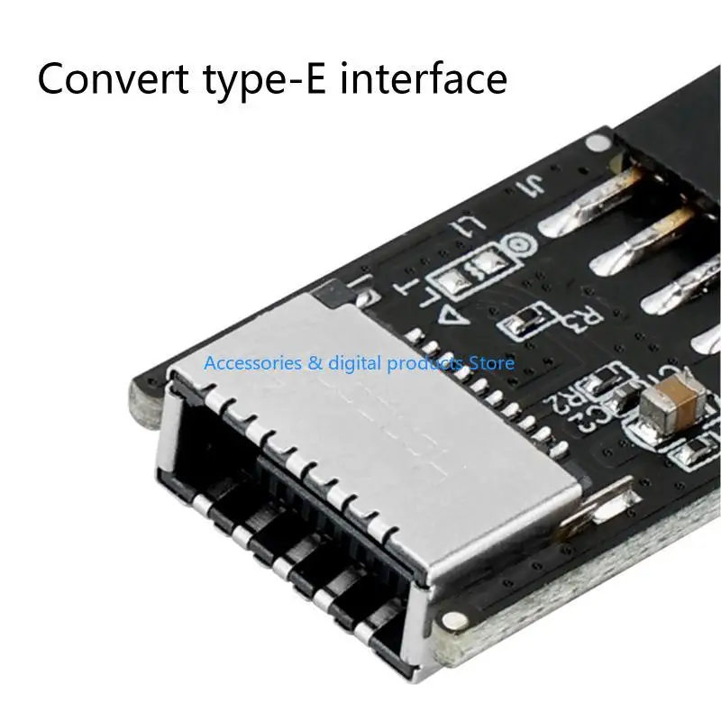 77JD USB2.0 to Type E Adapter USB2.0 9PIN Female to Type E  Converter Durable Header