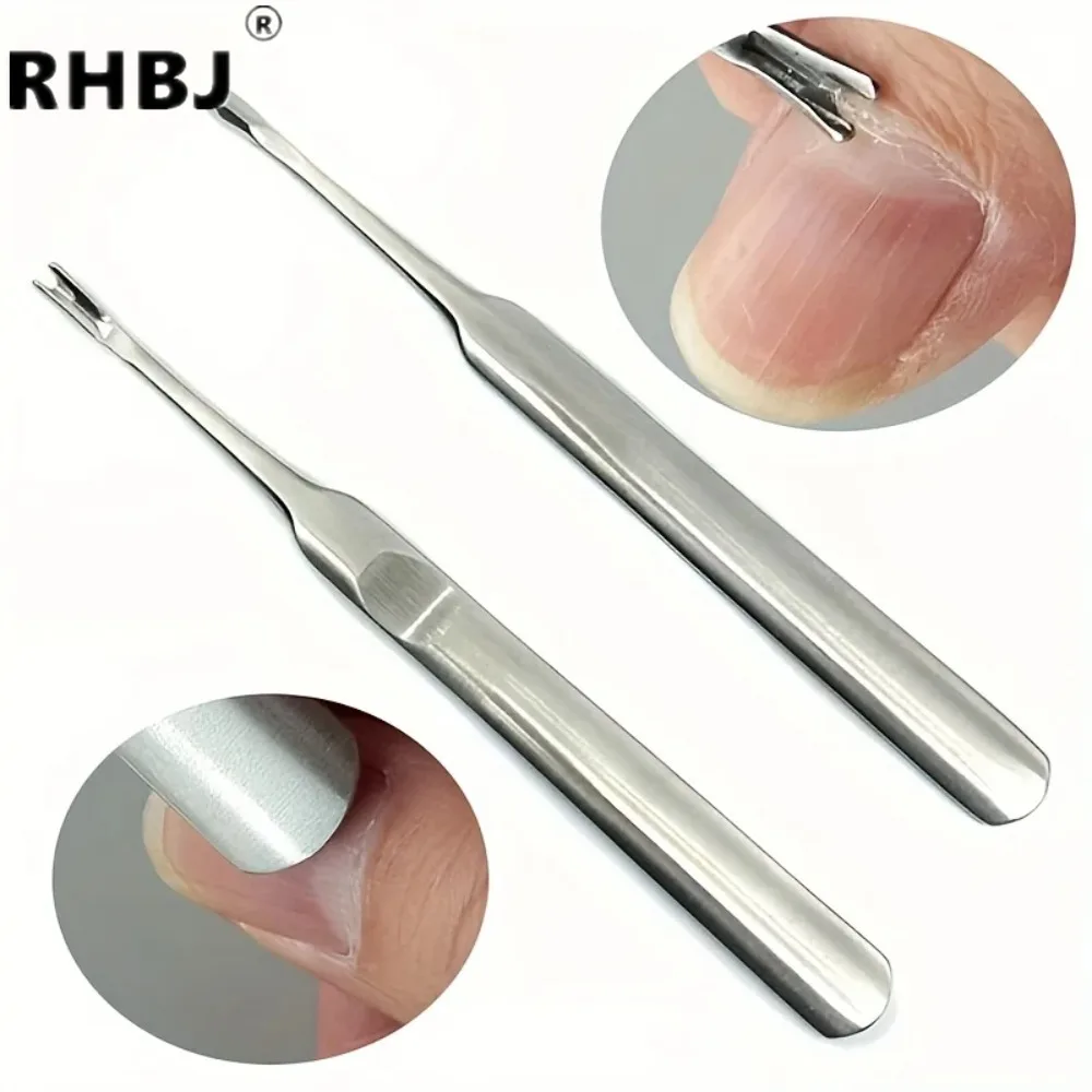 

Silver Cuticle Remover Dead Skin Pusher Surgical Grade Stainless Steel Nail Art Manicure Tools Scraper Nail Cleaner Trimmer