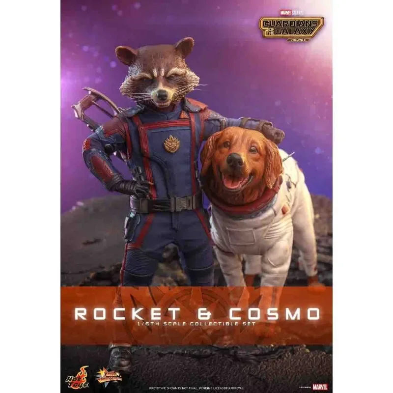 In Stock Original HOTTOYS MMS708 ROCKET RACCOON with Space Dog Cosmo 1/6 Movie Character Model Art Collection Toy Gift