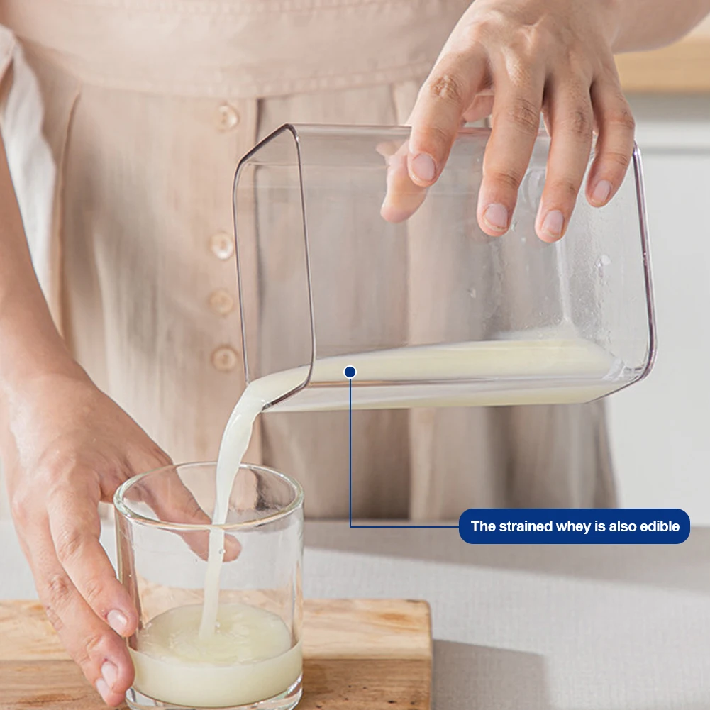 ภาชนะแยกกากโยเกิร์ตเวย์แบบใสใช้ซ้ำได้อุปกรณ์แยกกากโยเกิร์ตที่ใช้ในห้องครัว
