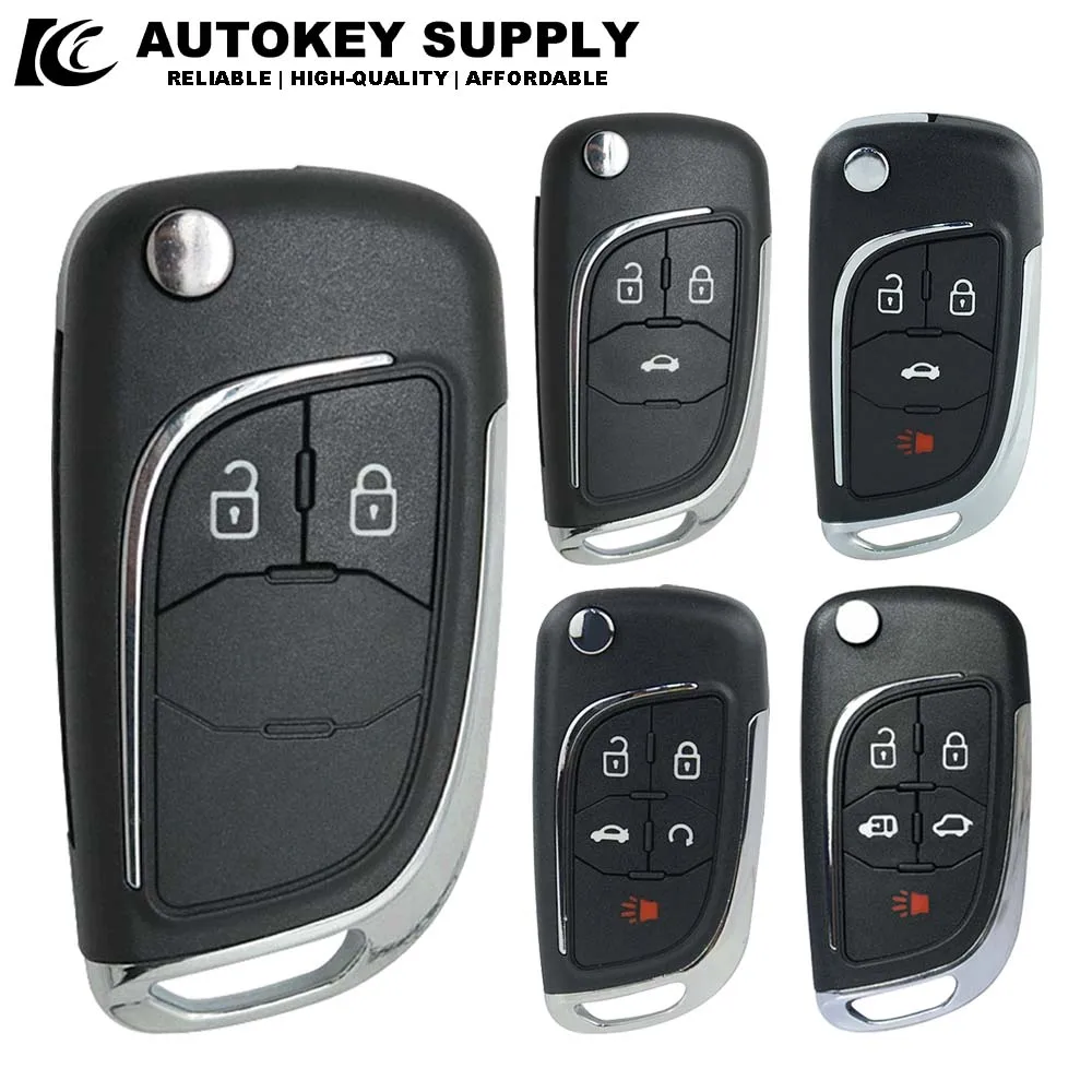 

Autokeysupply 2/3/4/5 Buttons Modified Flip Remote Car Key Shell For Chevrolet