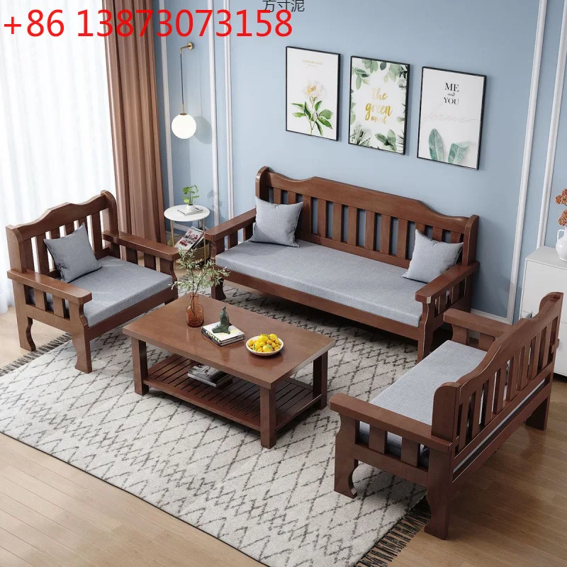 

Solid wood bench simple leisure living room retro balcony new Chinese office wooden sofa